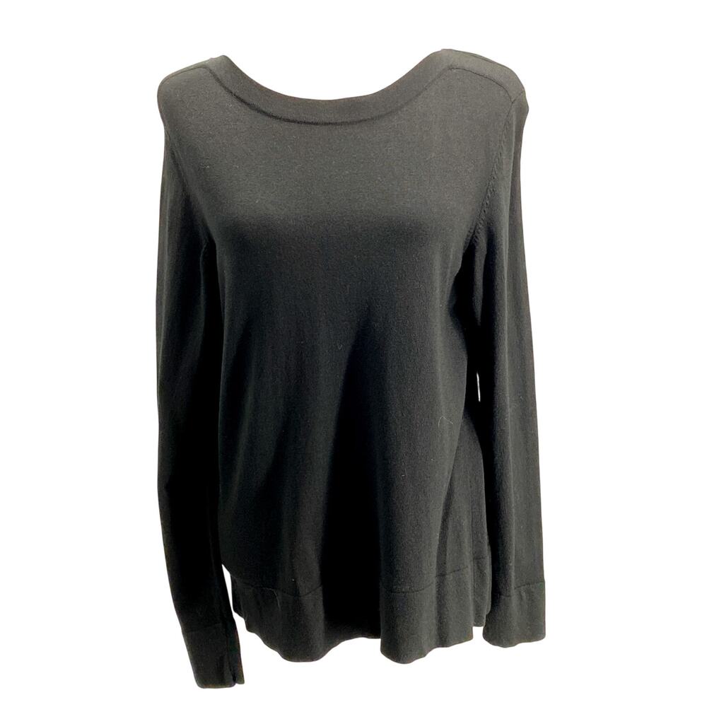 Chico’s Black Boat Neck Pullover Sweater Size 2
